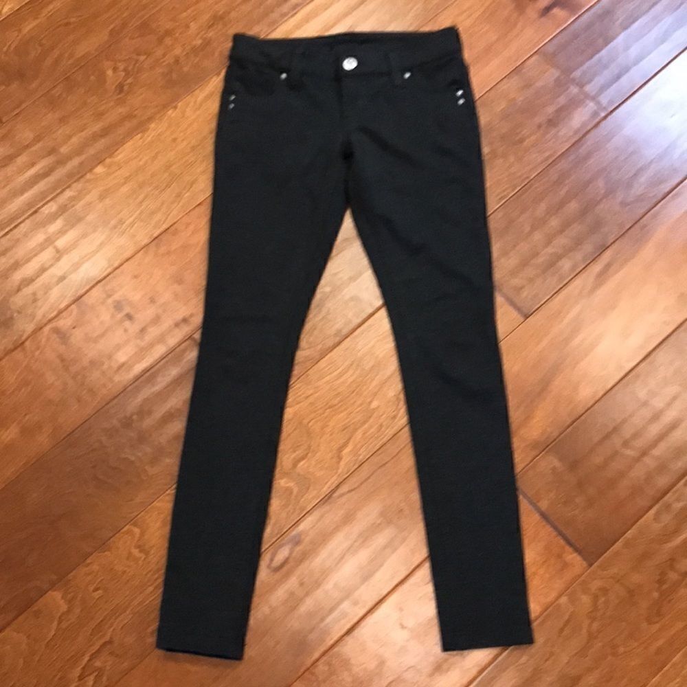 See Thru Soul Jeggings Dark Charcoal Gray Pants